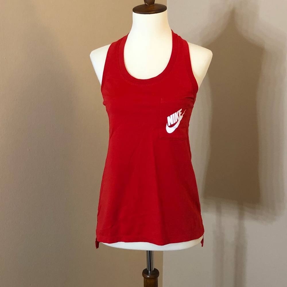 Nike red workout top